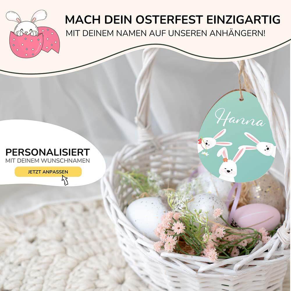 personalized wooden Easter egg with custom name engraving