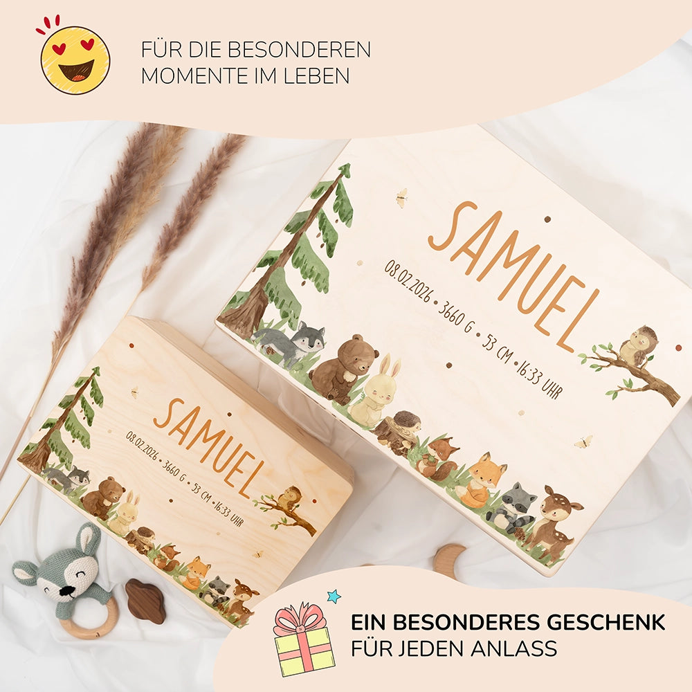 Erinnerungsbox Baby - Niedliche Waldtiere