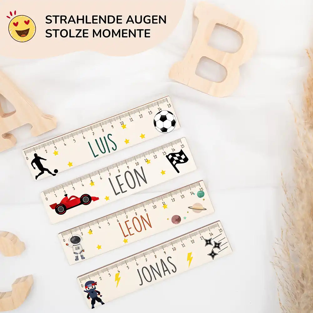 Holzlineal personalisiert - Rennwagen