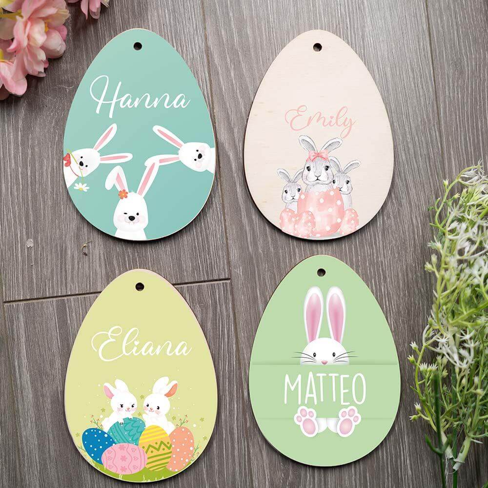handmade wooden Easter egg with personalized details
