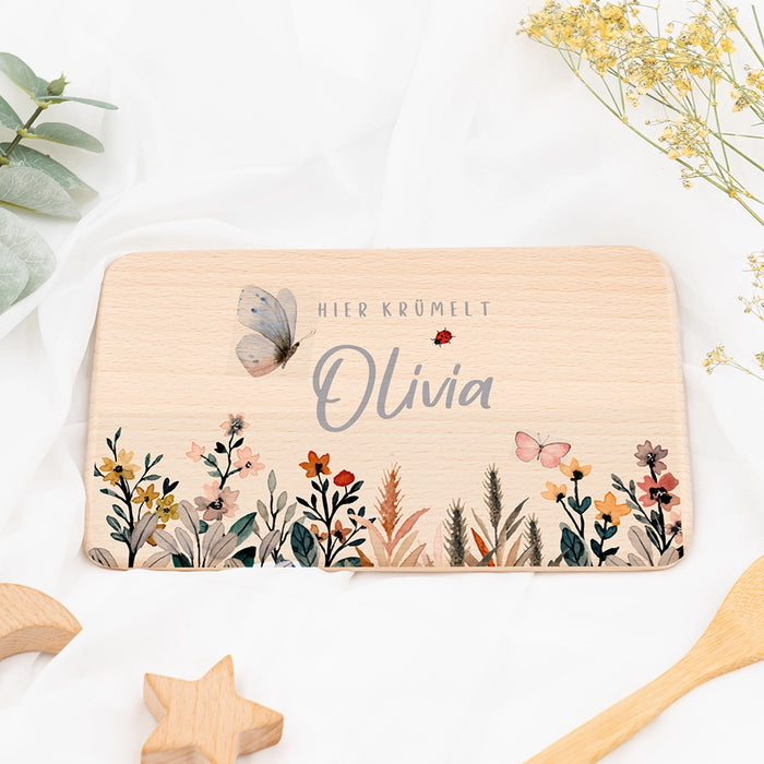 Frühstücksbrettchen Holz personalisiert - Flora