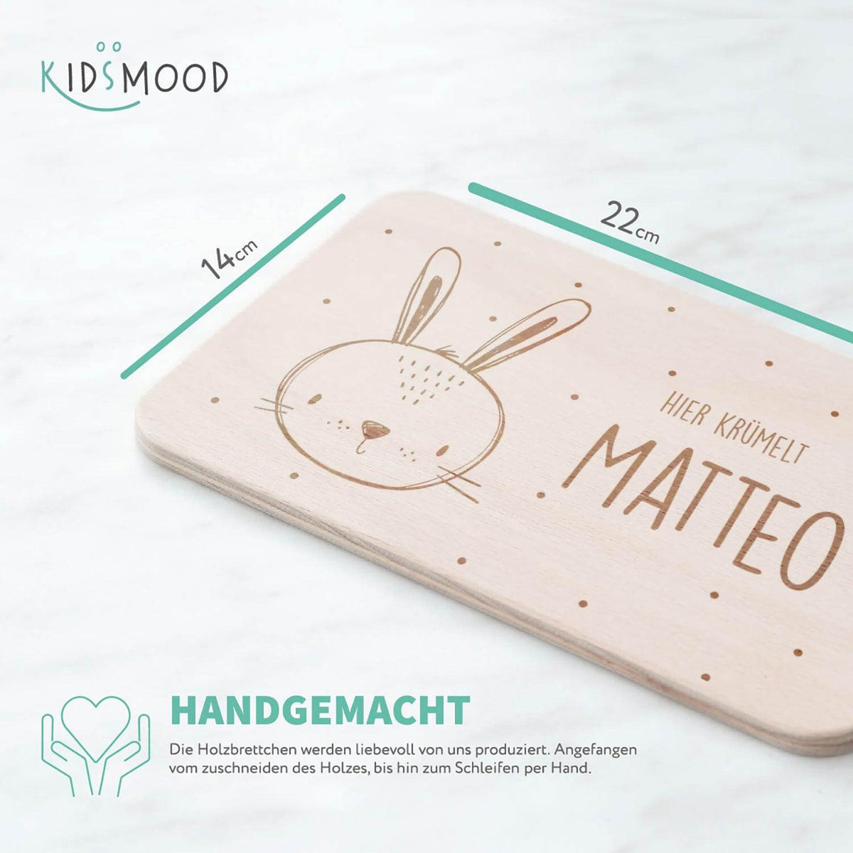 high-quality personalized breakfast board with name