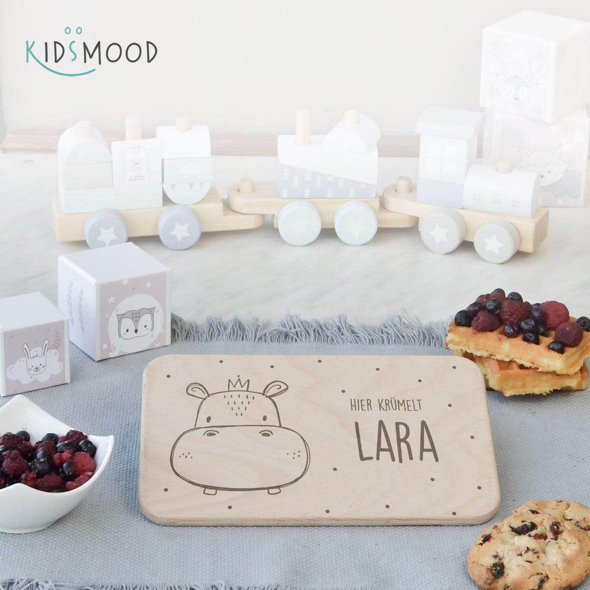 breakfast board featuring custom name engraving