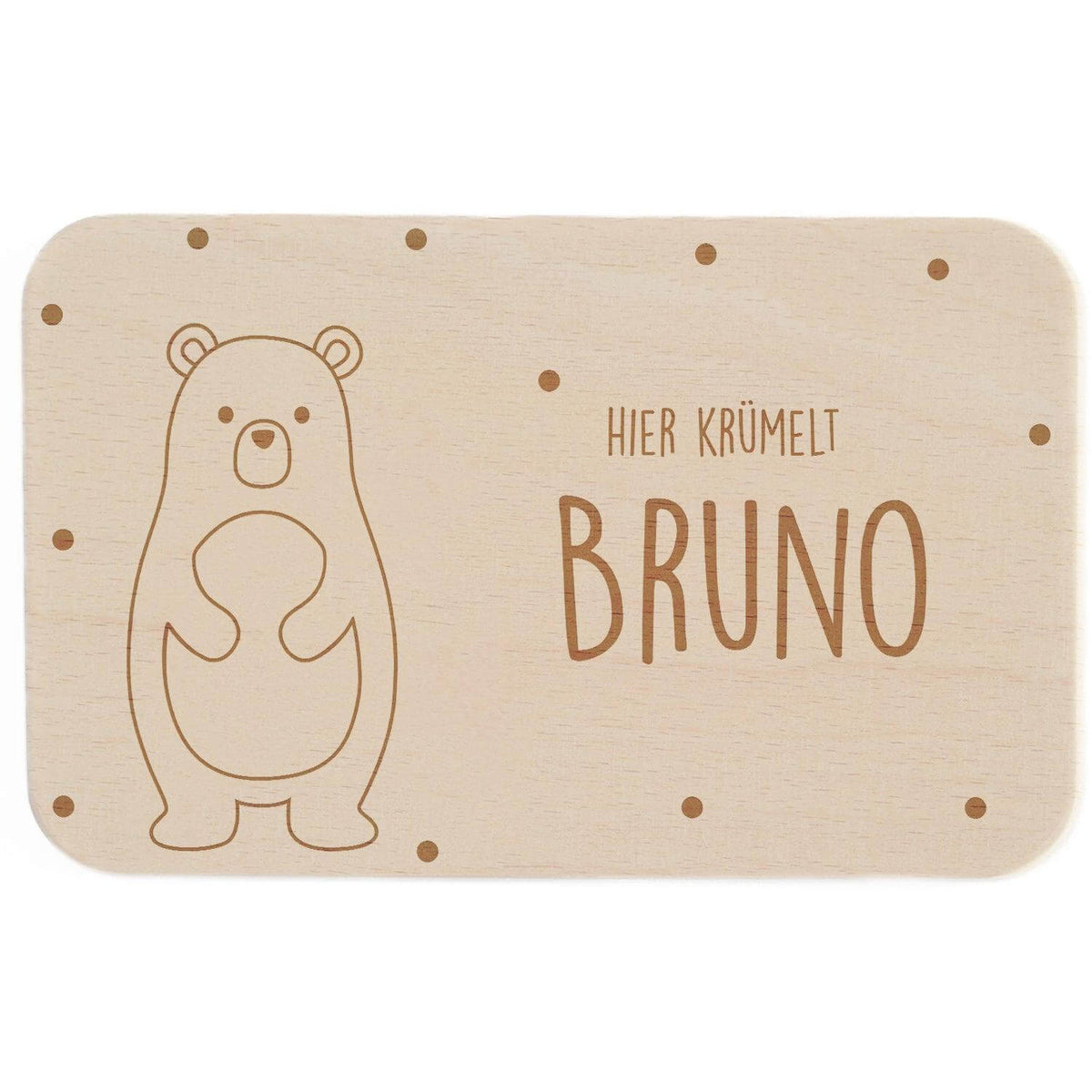 handcrafted breakfast board with personalized bear engraving
