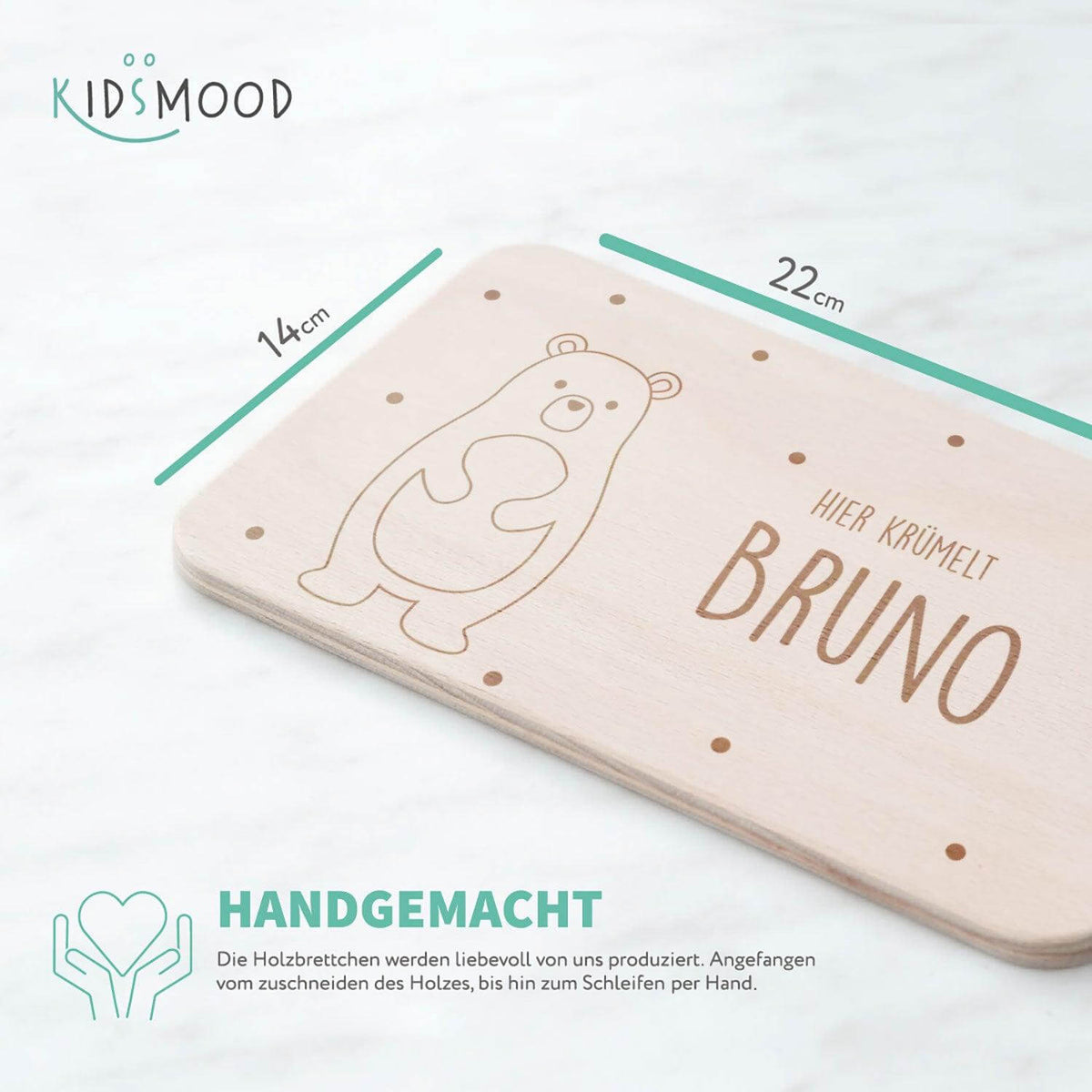 detailed view of bear design on breakfast board