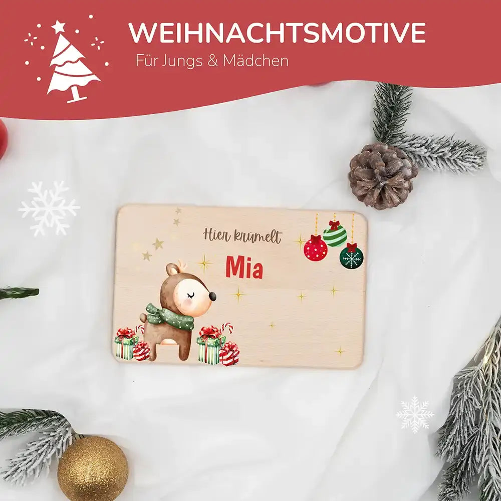 Frühstücksbrettchen Weihnachten - Baby Reh