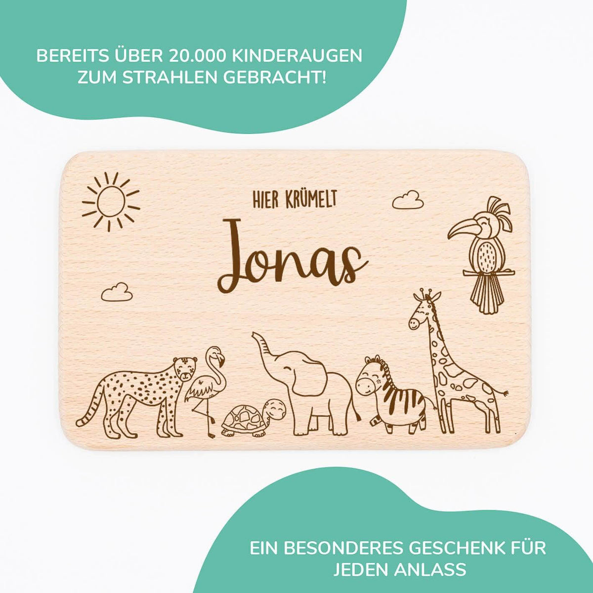 high-quality personalized safari breakfast board