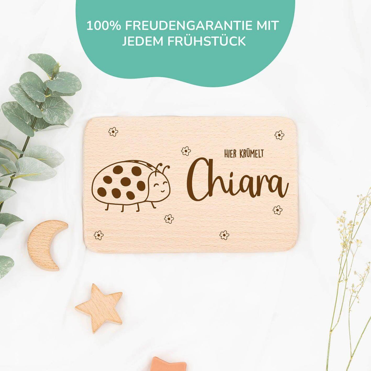 high-quality personalized ladybug breakfast board