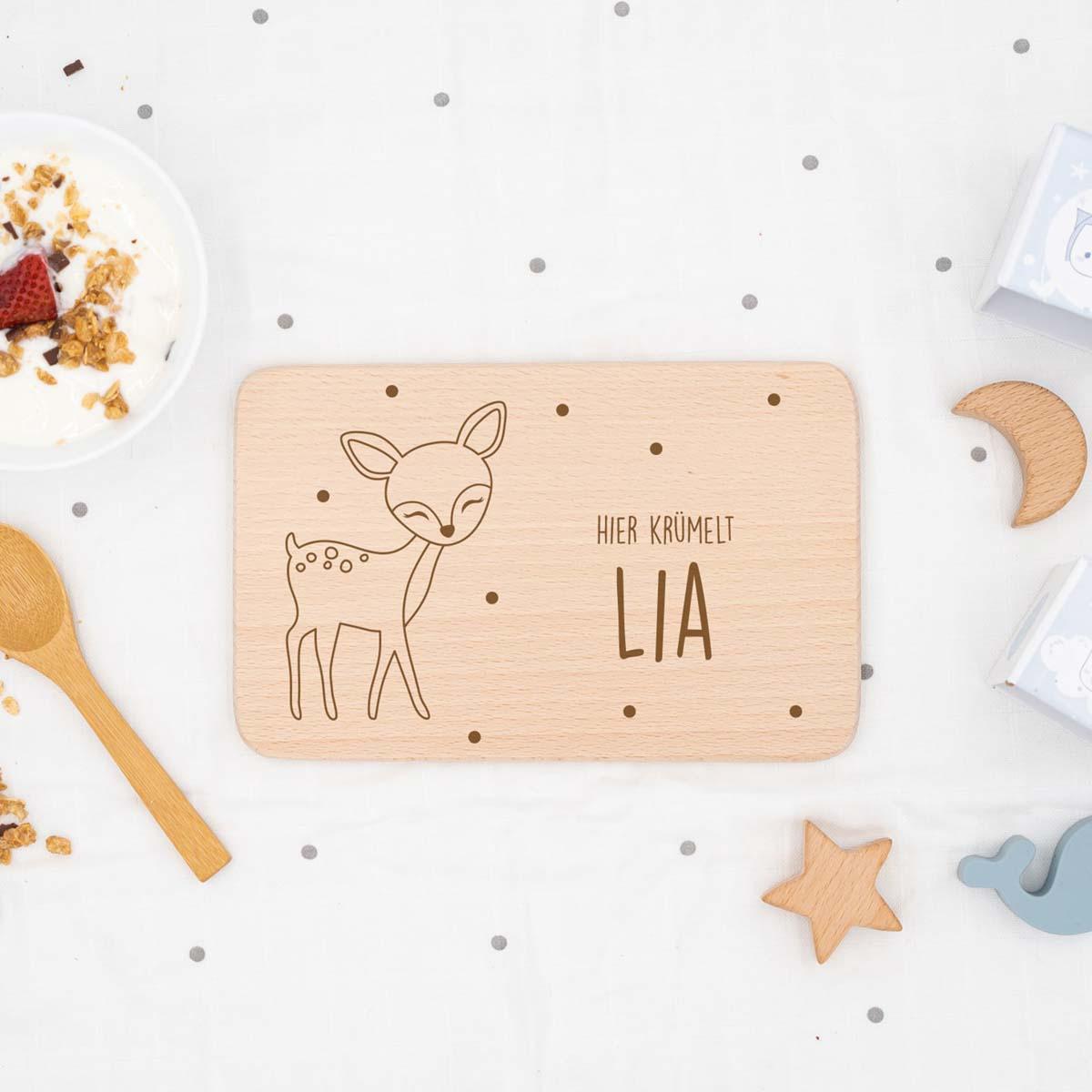 high-quality personalized deer breakfast board
