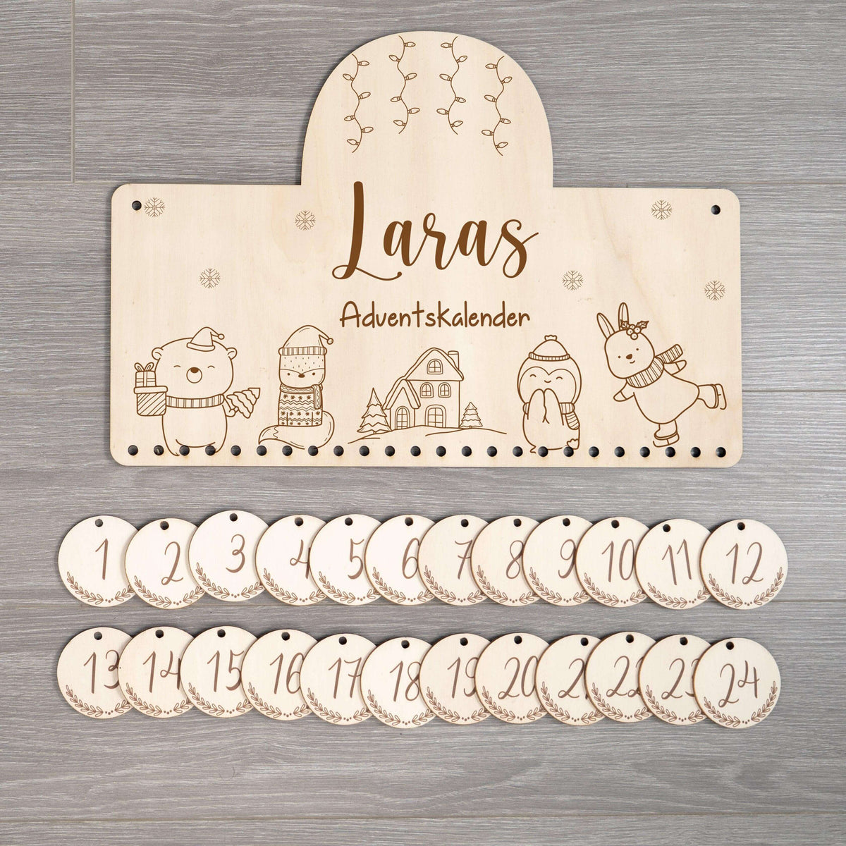 advent calendar with christmas motif for children