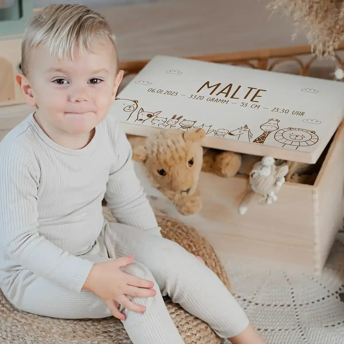Erinnerungsbox Baby - Tierfamilie Jungle