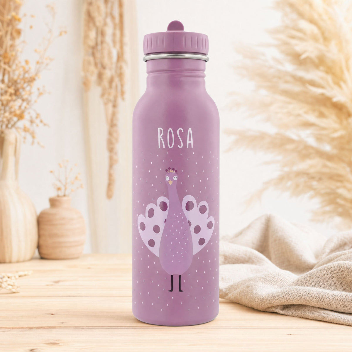 Trixie Trinkflasche Kinder personalisiert Pfau
