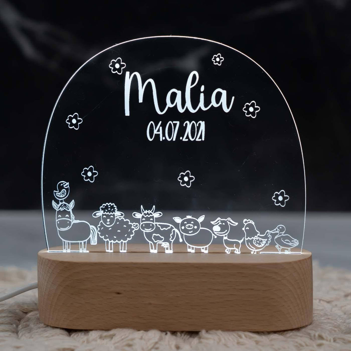 nachtlampe mit bauernhof motiv für kinder