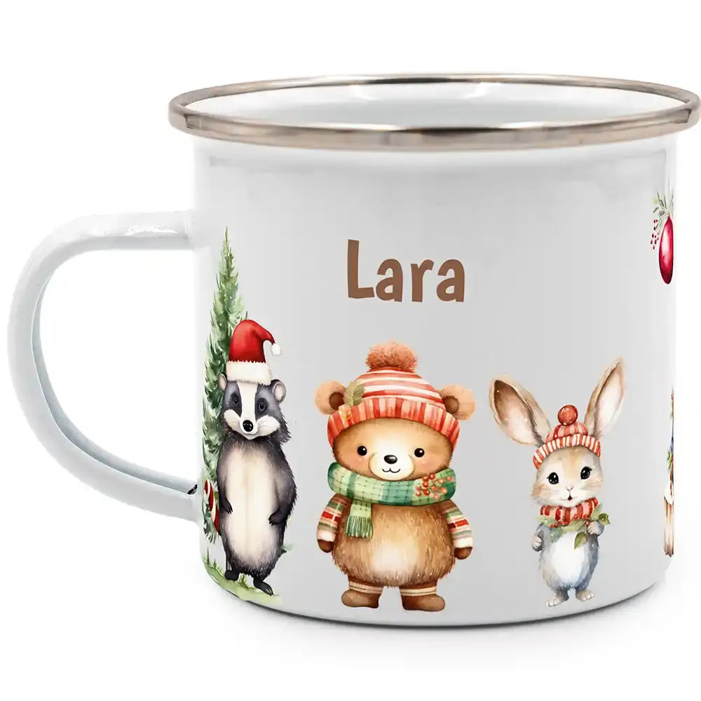 Emaille Tasse personalisiert Weihnachten - Liebevolle Weihnachten