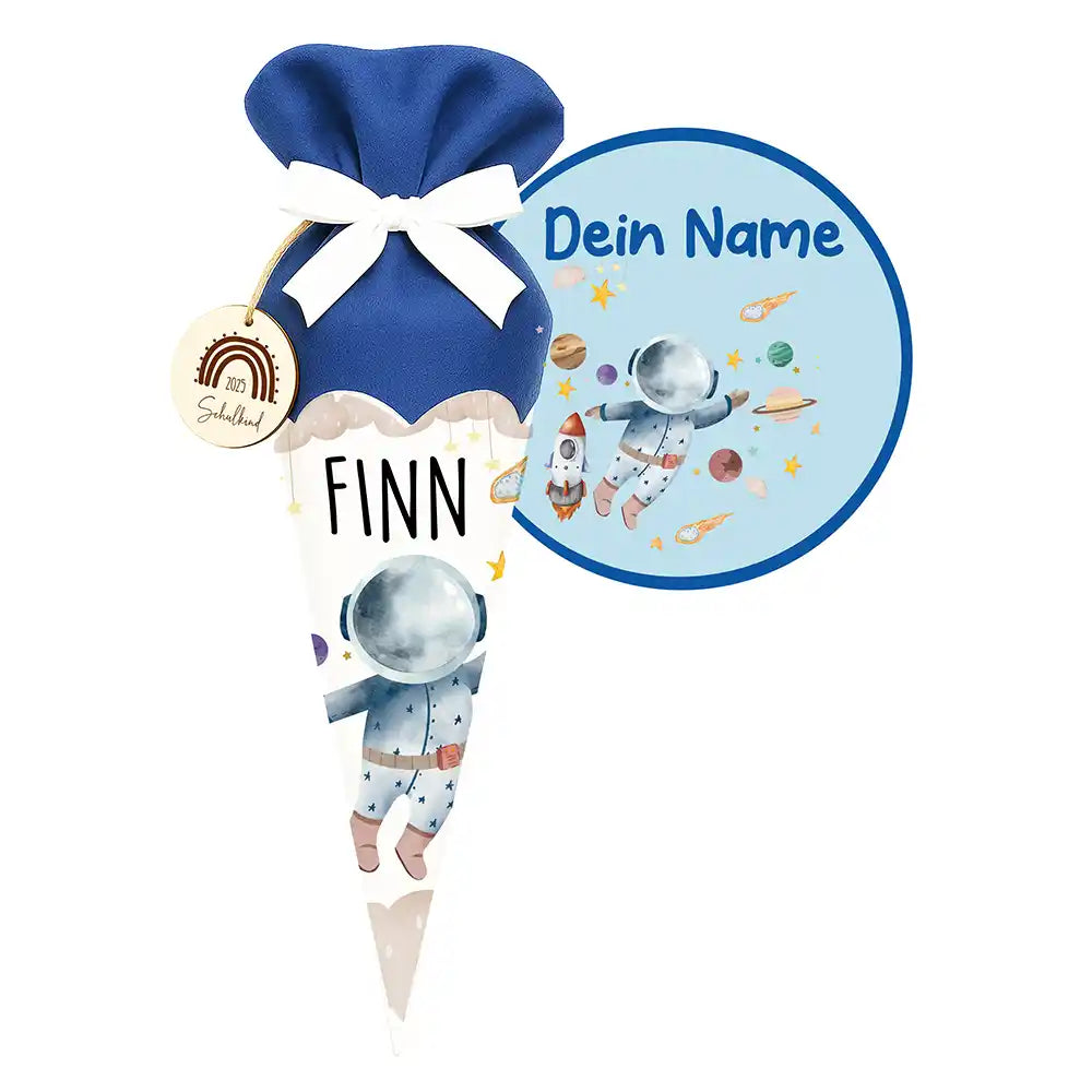 Personalisierte Schultüte mit Namen - Astronaut