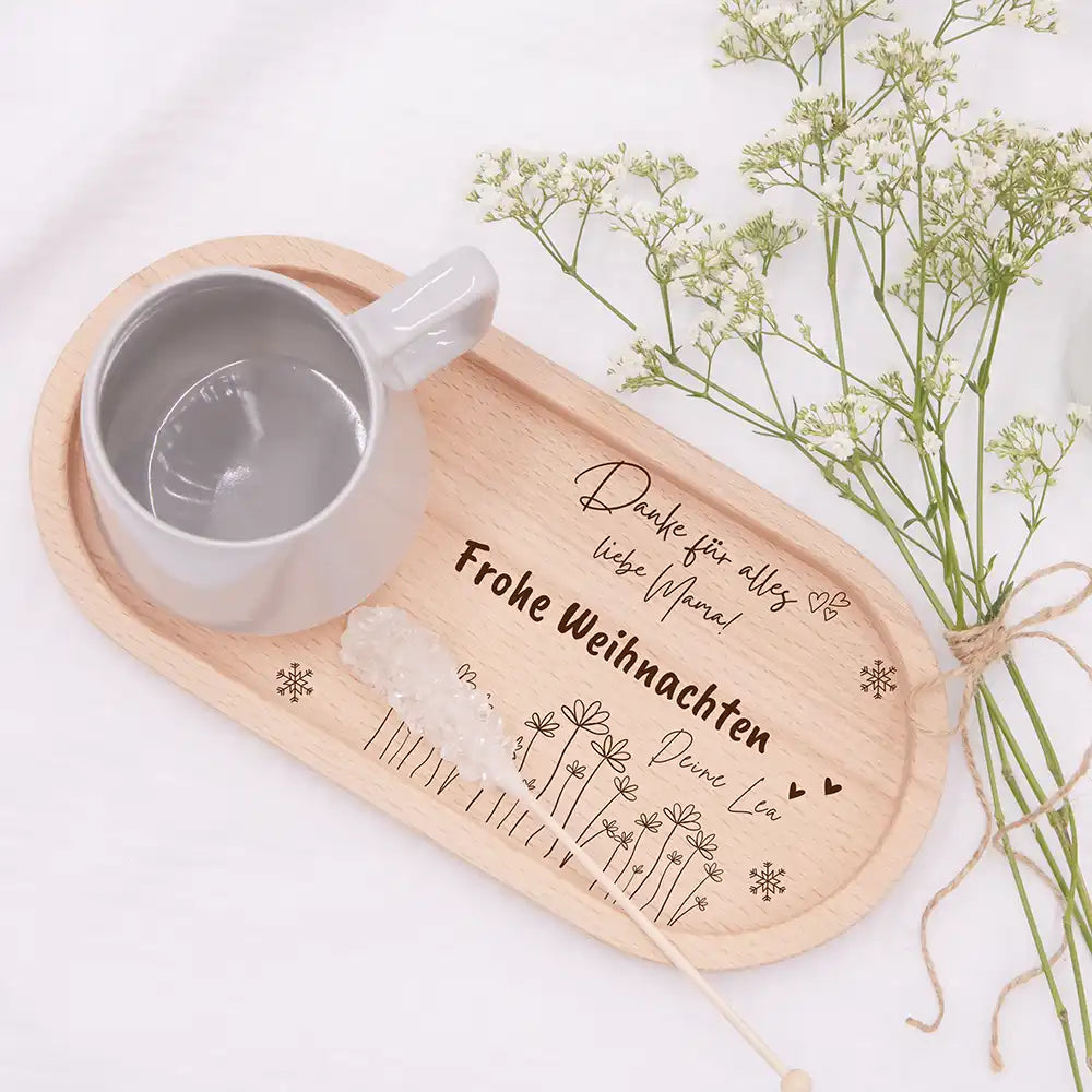 Holz-Serviertablett Mama-Weihnachtsgeschenk - Danke Mama