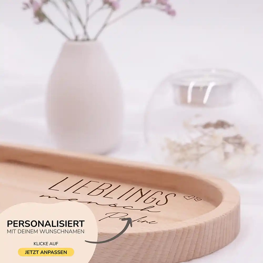 Personalisiertes Holz-Serviertablett "Lieblings-Mensch" - Vatertag Geschenk