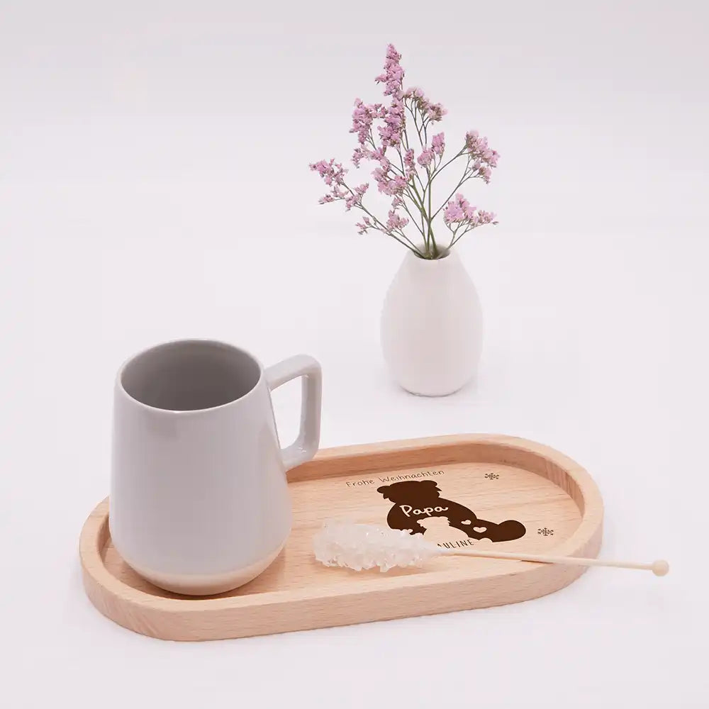 Holz-Serviertablett Papa-Weihnachtsgeschenk - Papa BĂ€r