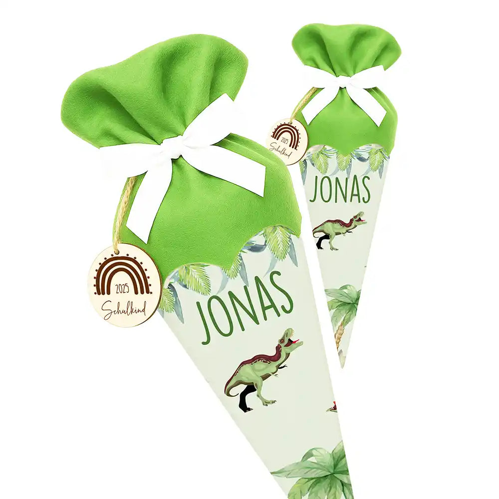 Personalisierte Schultüte mit Namen - Dino