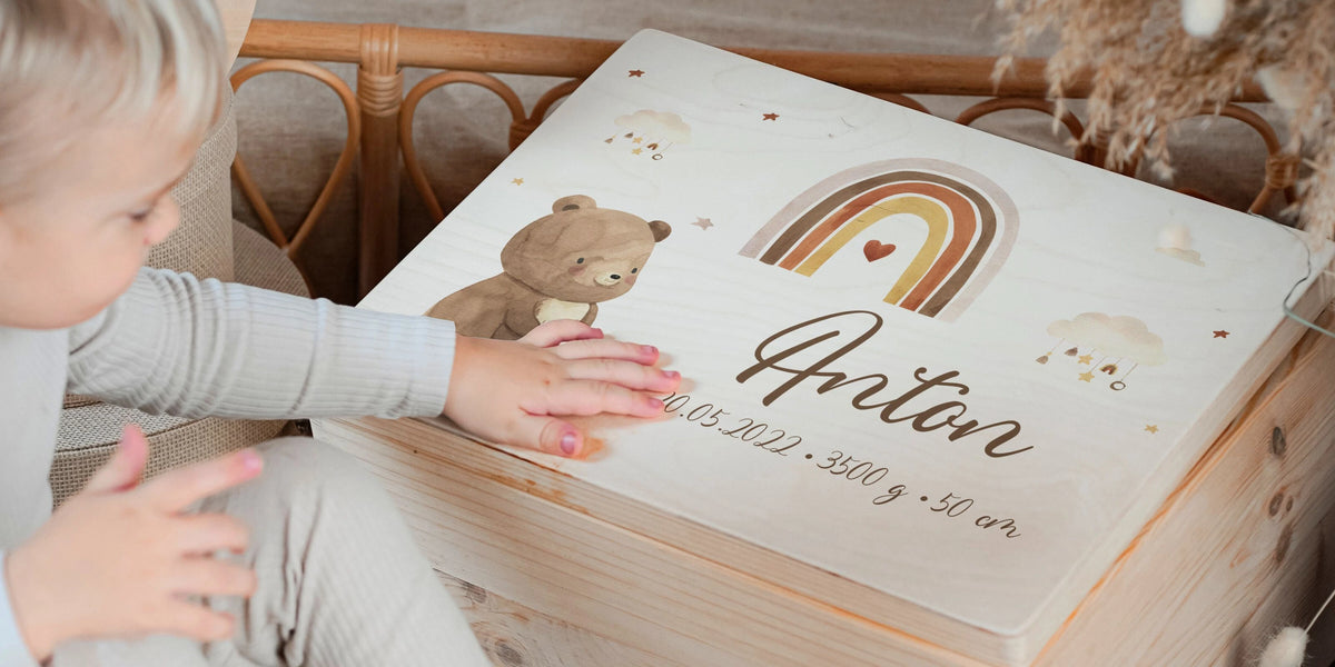 erinnerungsbox baby, holzkiste, erinnerungskiste kind, erinnerungskiste junge, erinnerungskiste baby