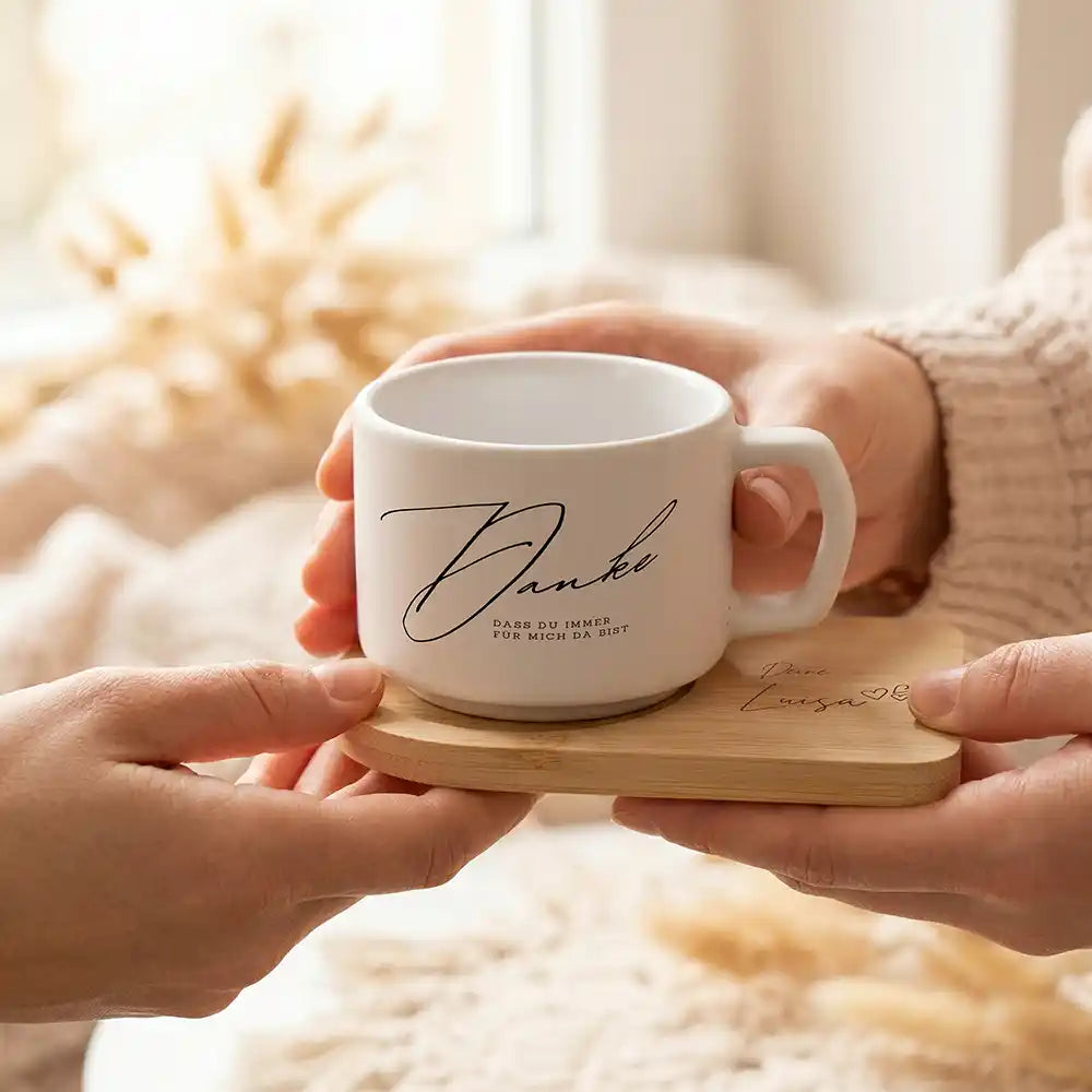 Kaffeetasse personalisiert Muttertag Danke â immer fĂŒr mich da â made in Hamburg