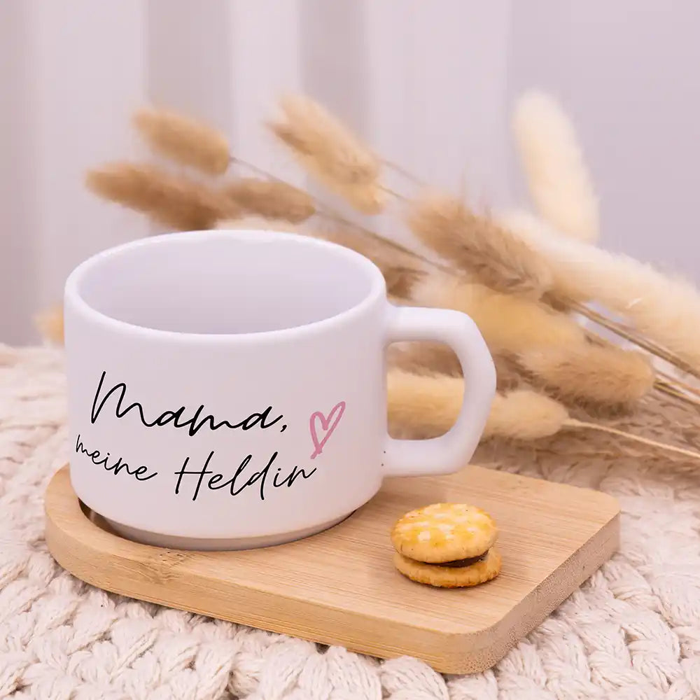 Personalisierte Kaffeetasse Mama Mama meine Heldin â Keramik & Bambus