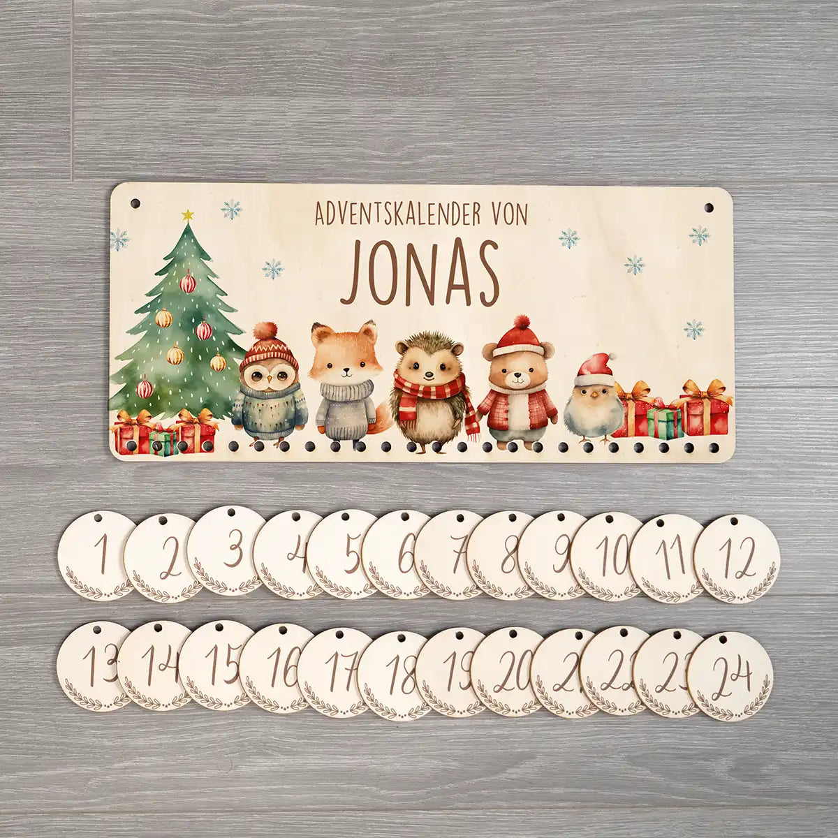 Personalisierbarer Adventskalender farbig - Weihnachtsglück