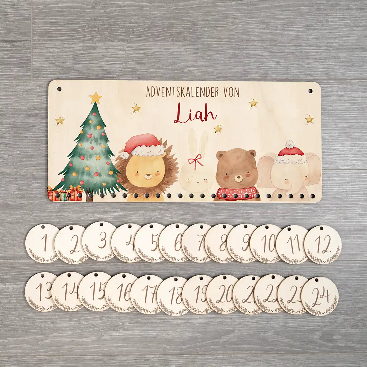 Personalisierbarer Adventskalender farbig - Weihnachten