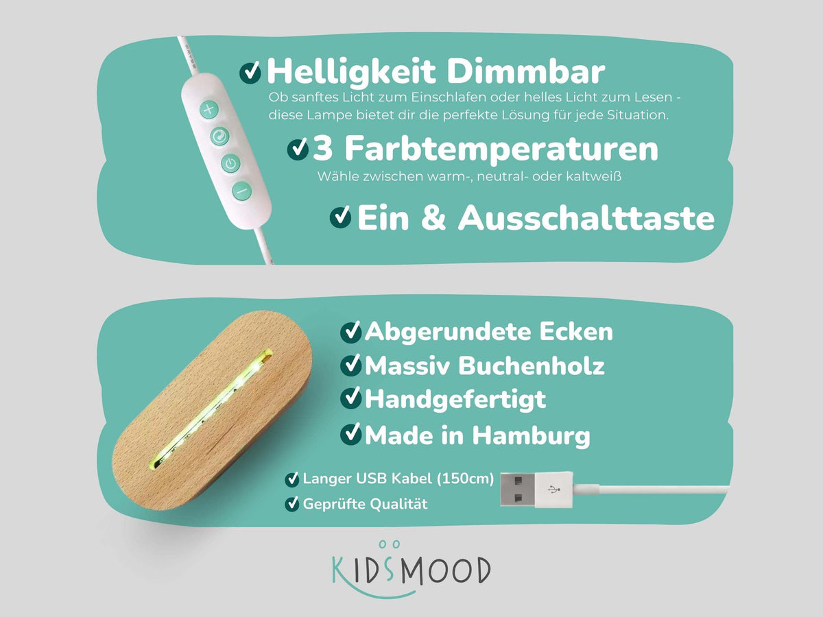 detailed view of bunny design on night lamp