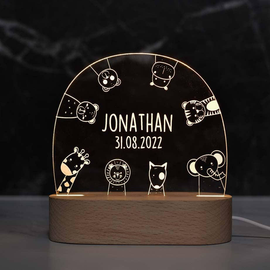personalized happy animals decoration with custom name