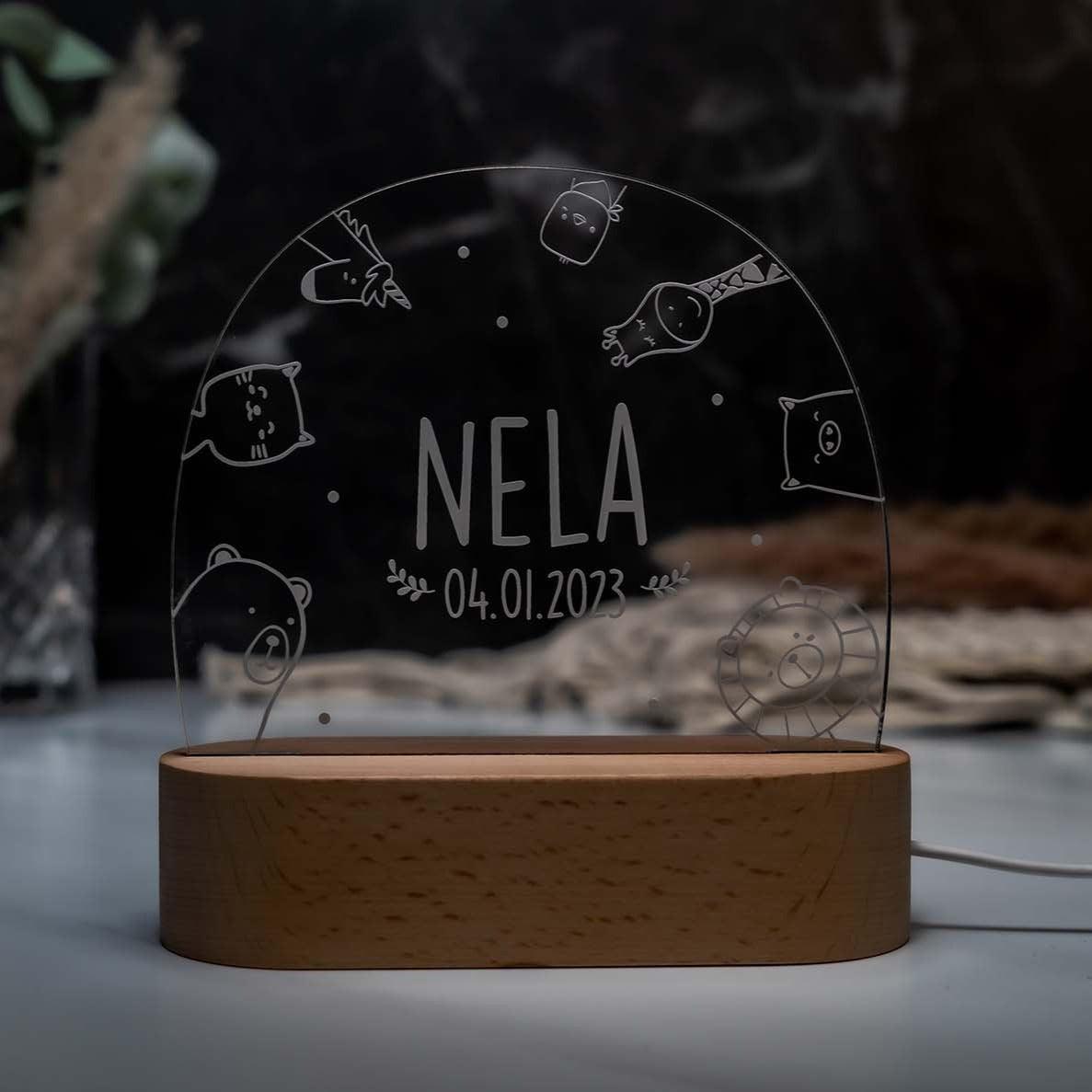 Personalisierte Nachtlampe Animals - kadsmood.com