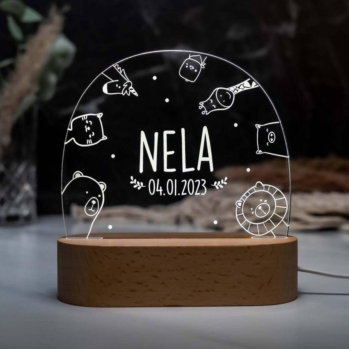 Personalisierte Nachtlampe Animals - kadsmood.com