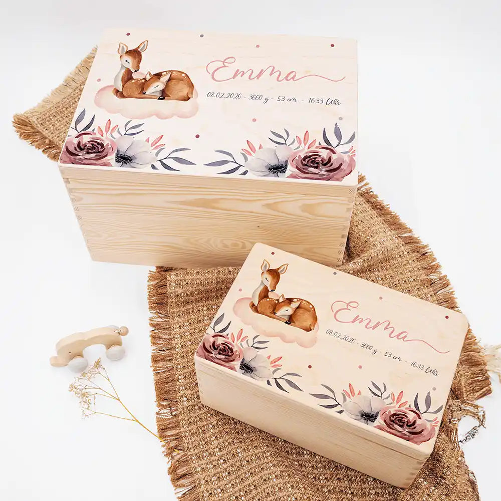 Erinnerungsbox Baby - Reh Familie
