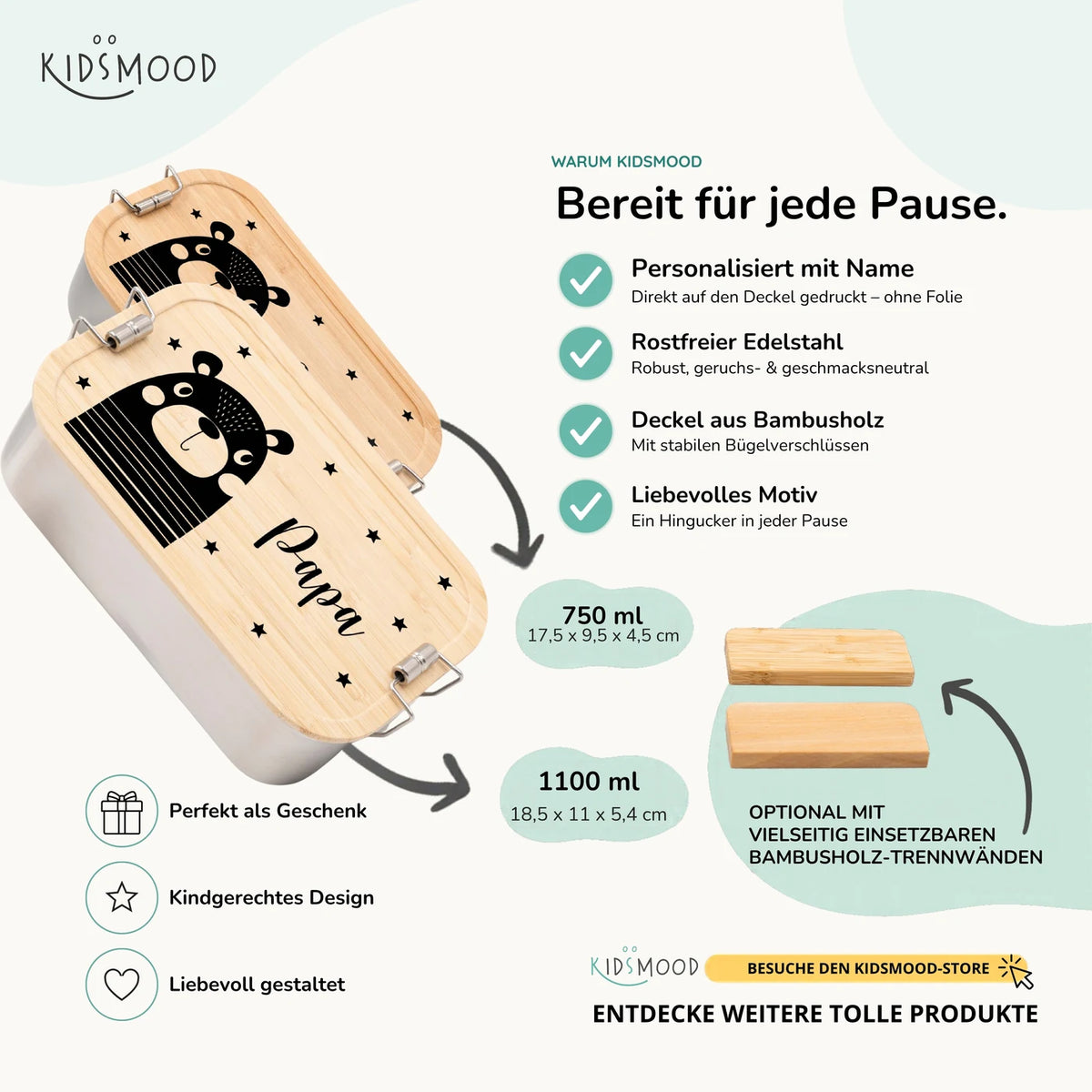 Brotdose personalisiert Bär