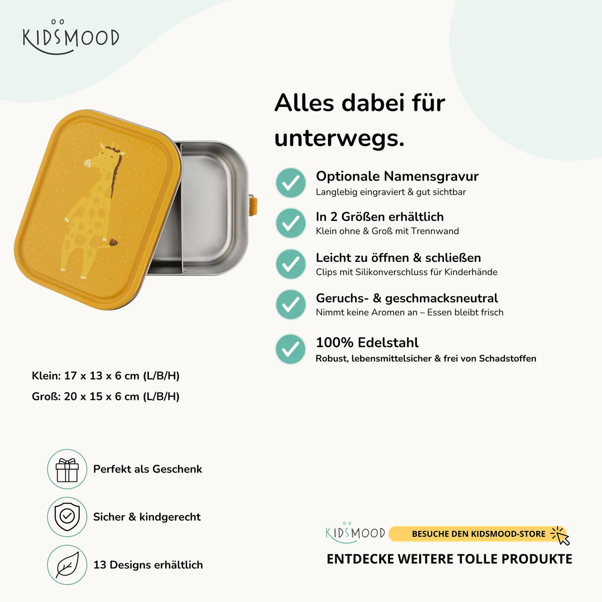 Trixie Brotdose Kinder Giraffe, Hauptbild, personalisiert mit Namensgravur