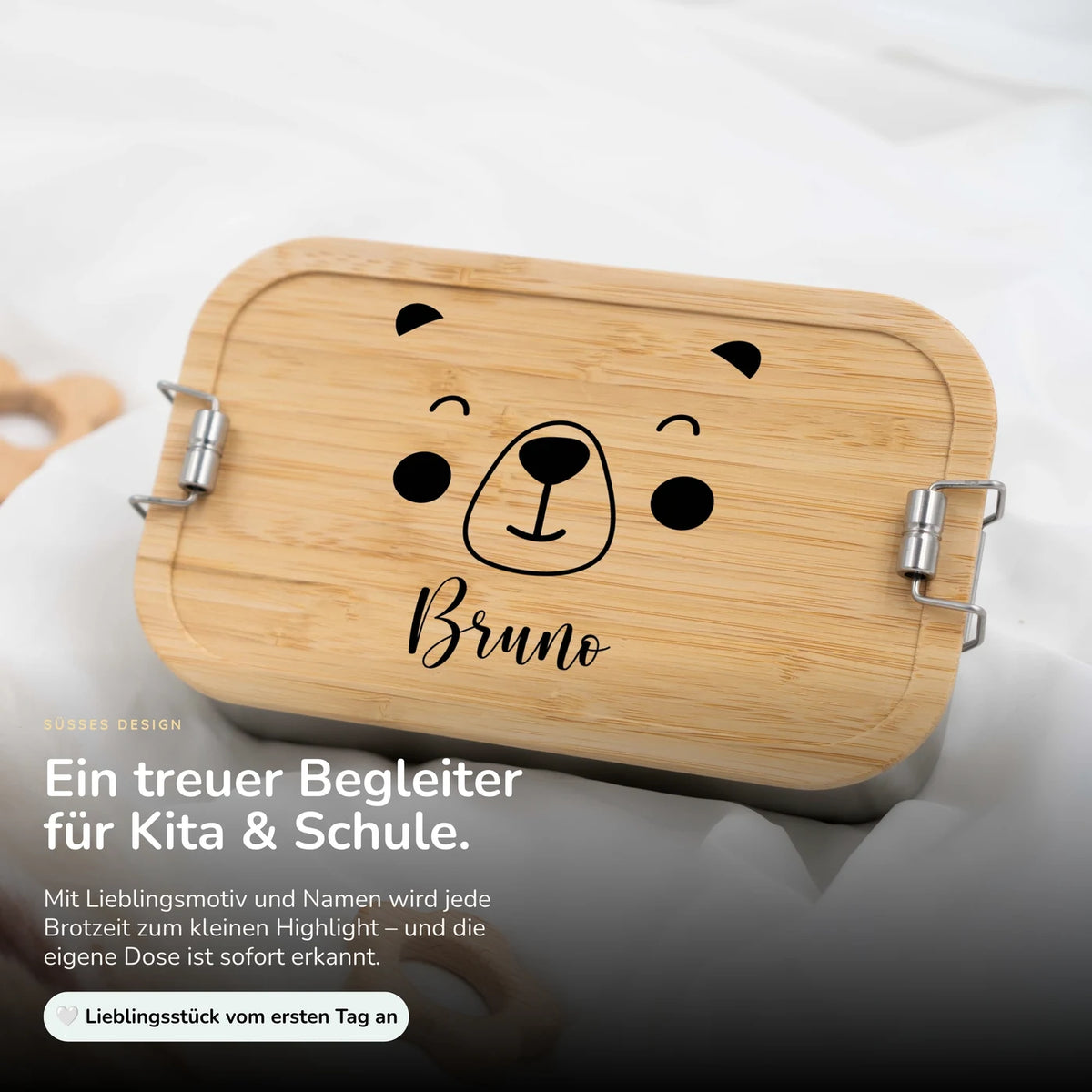 Brotdose personalisiert Bärengesicht