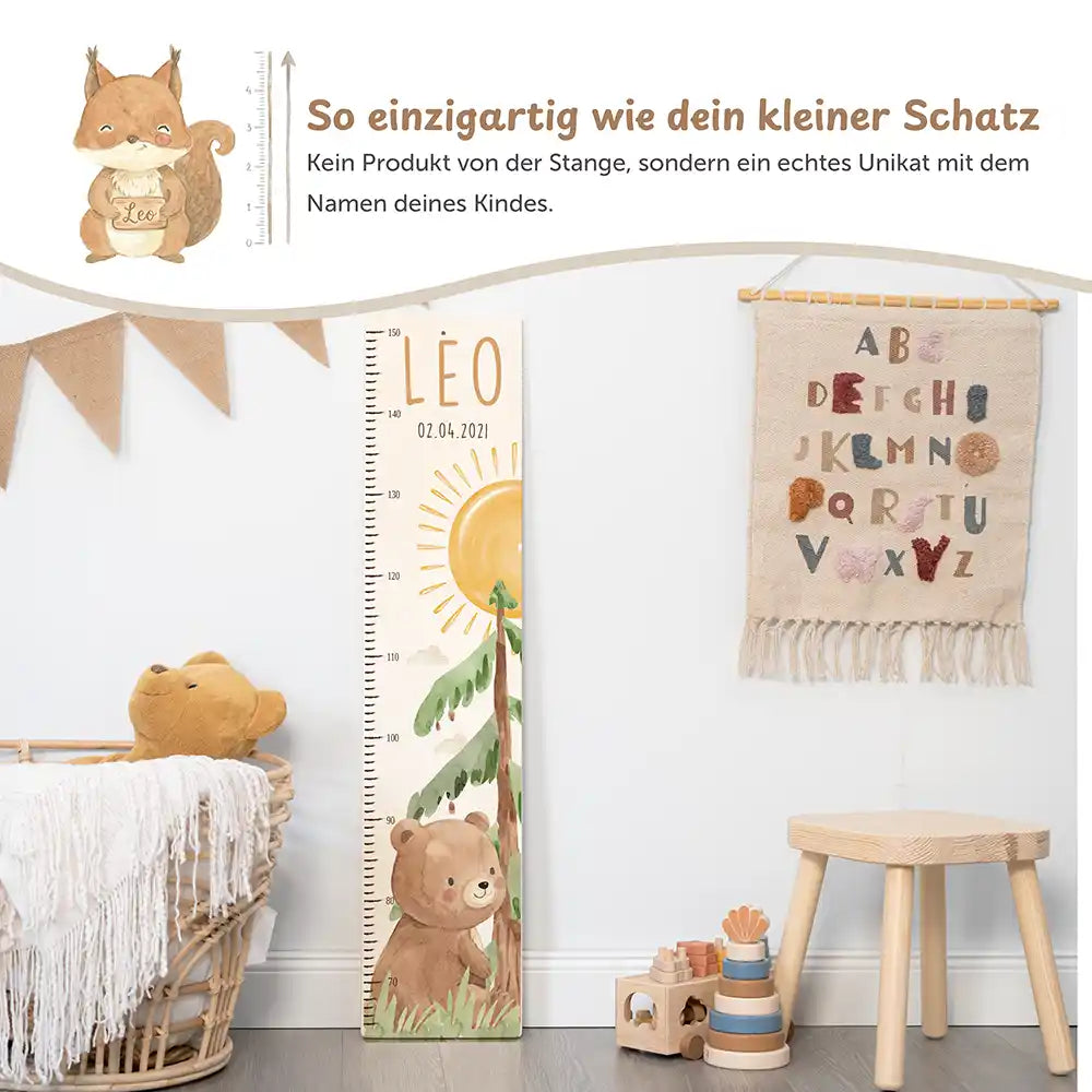 Messlatte Kinder Holz & Aluverbund - Bär