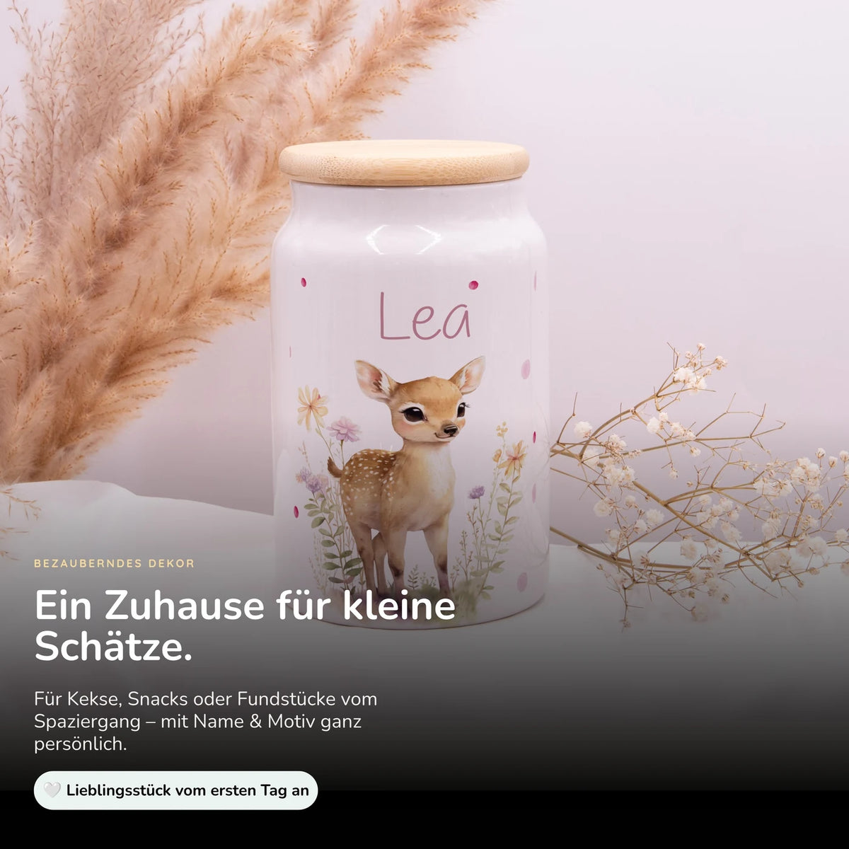 Personalisierbare Keksdose mit Name - Reh