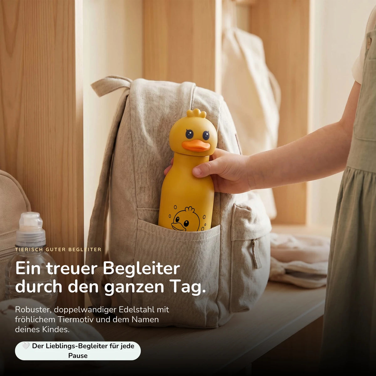 Personalisierte Trinkflasche Kinder Ente – 450 ml