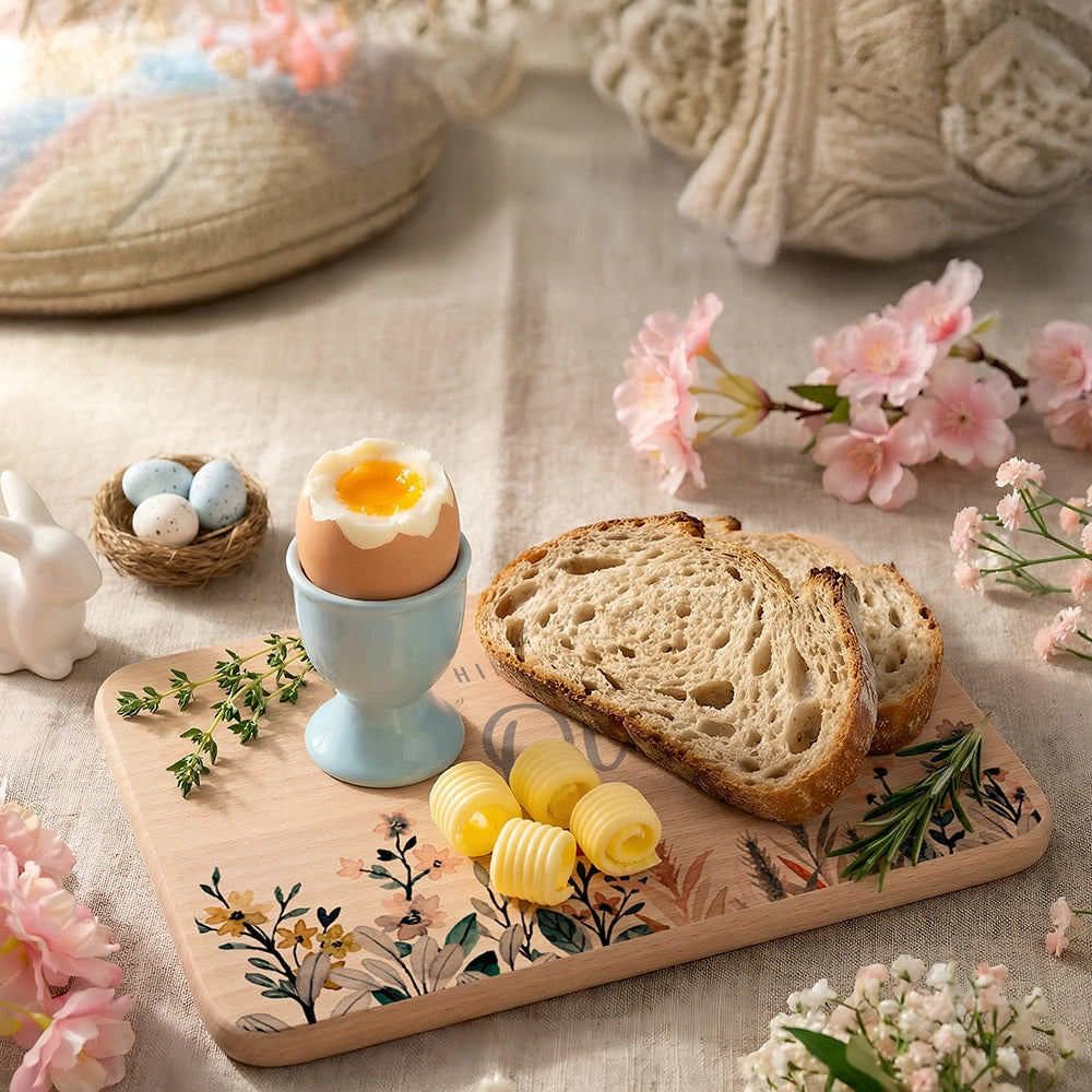 Frühstücksbrettchen Holz personalisiert - Flora