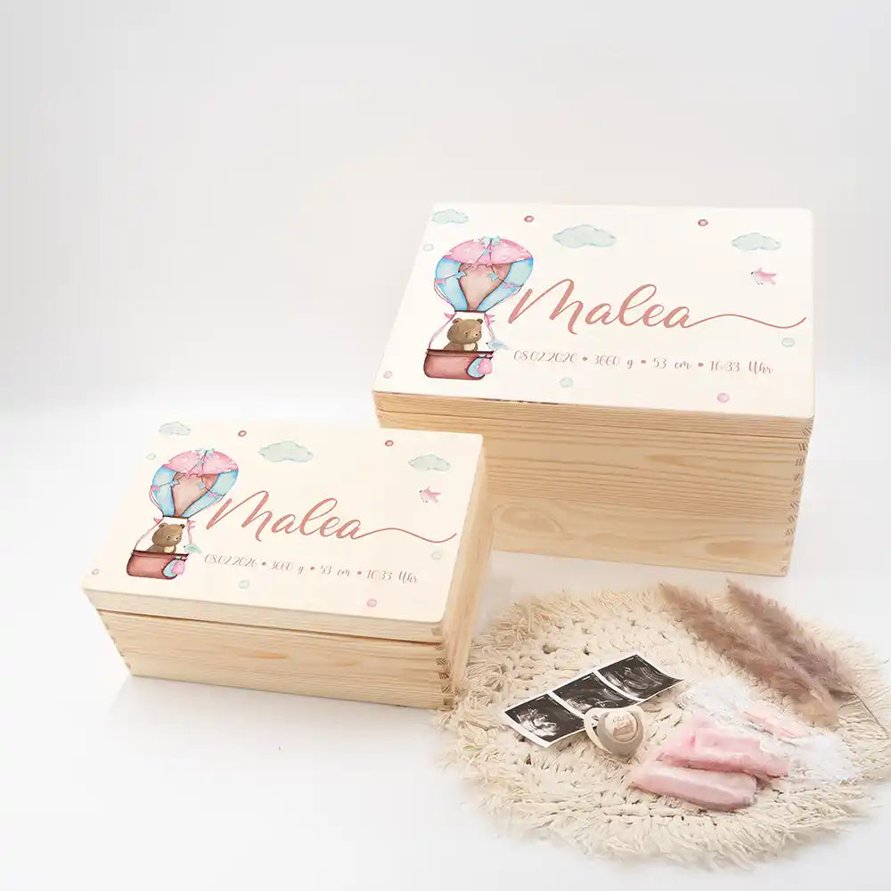 Erinnerungsbox Baby - Ballon Boho Bär