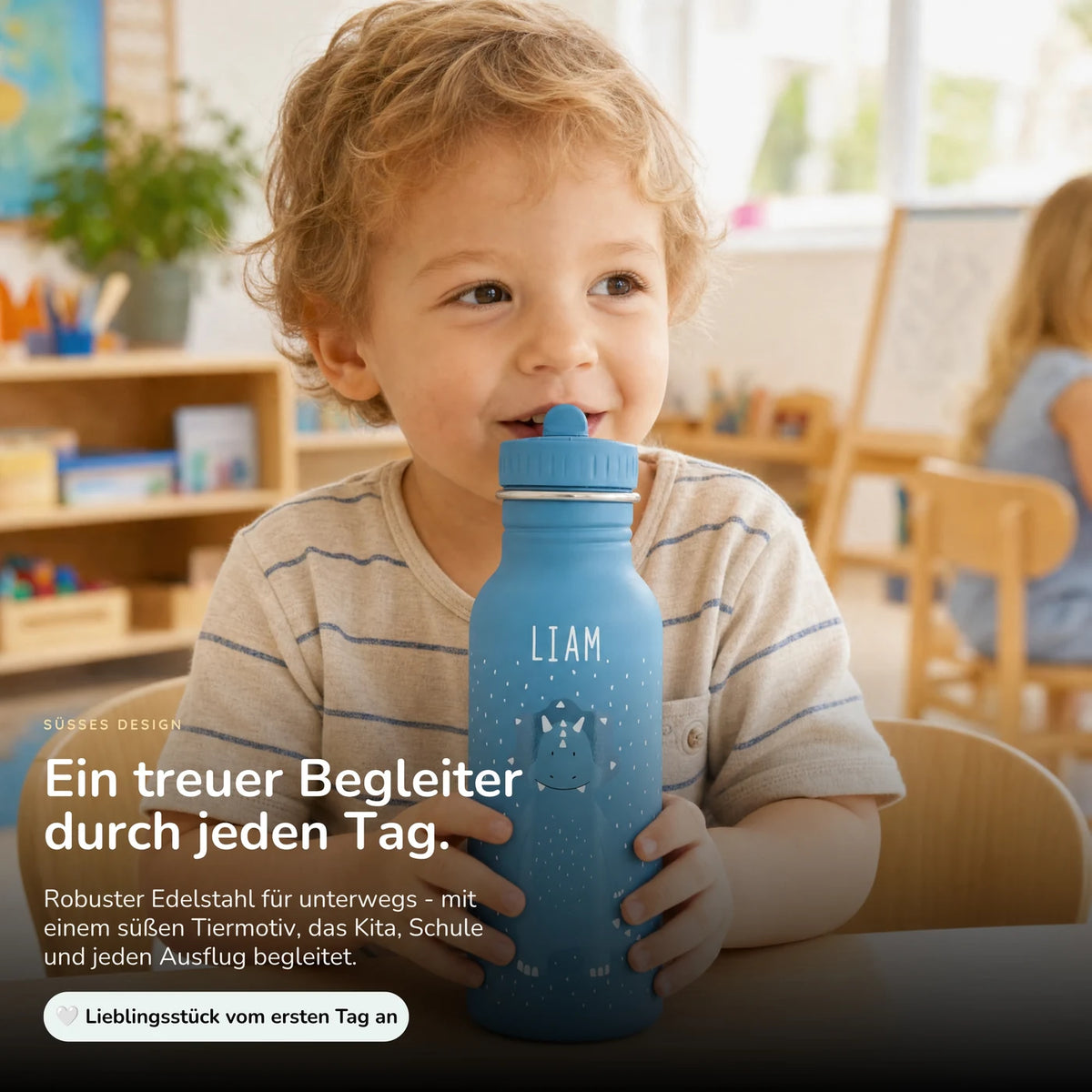 Trixie Trinkflasche Kinder personalisiert Triceratops