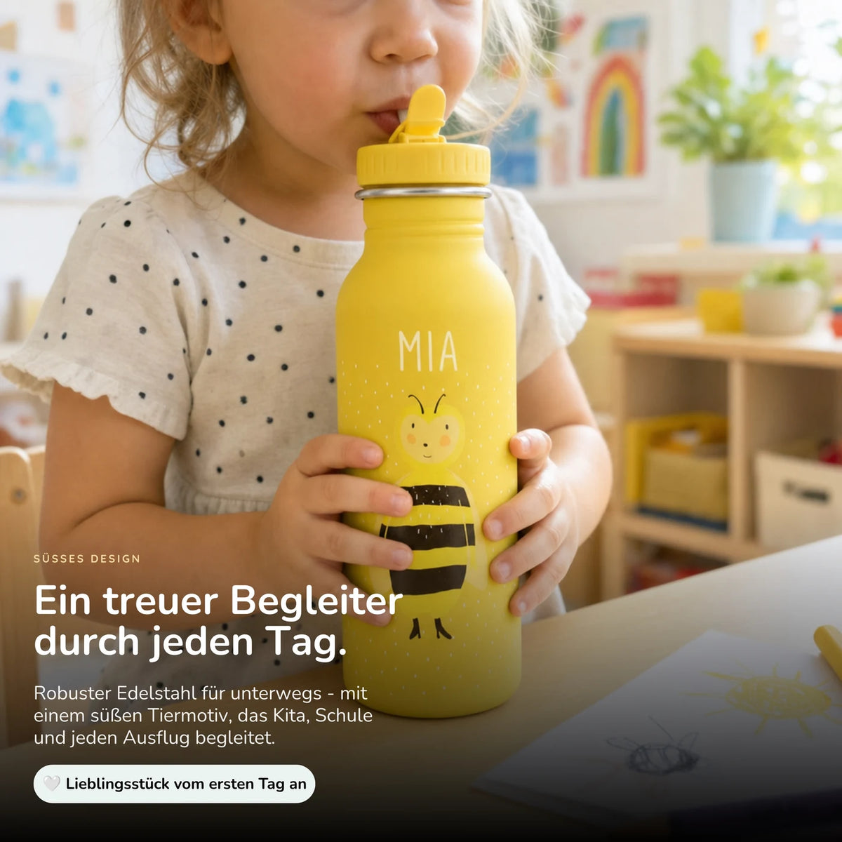 Trixie Trinkflasche Kinder personalisiert Biene