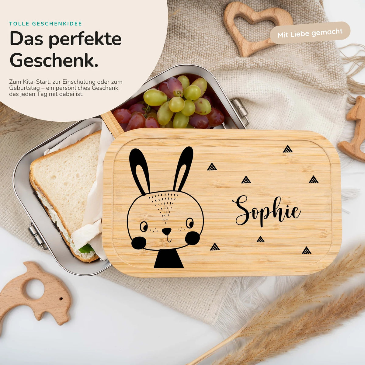 Brotdose personalisiert Hase