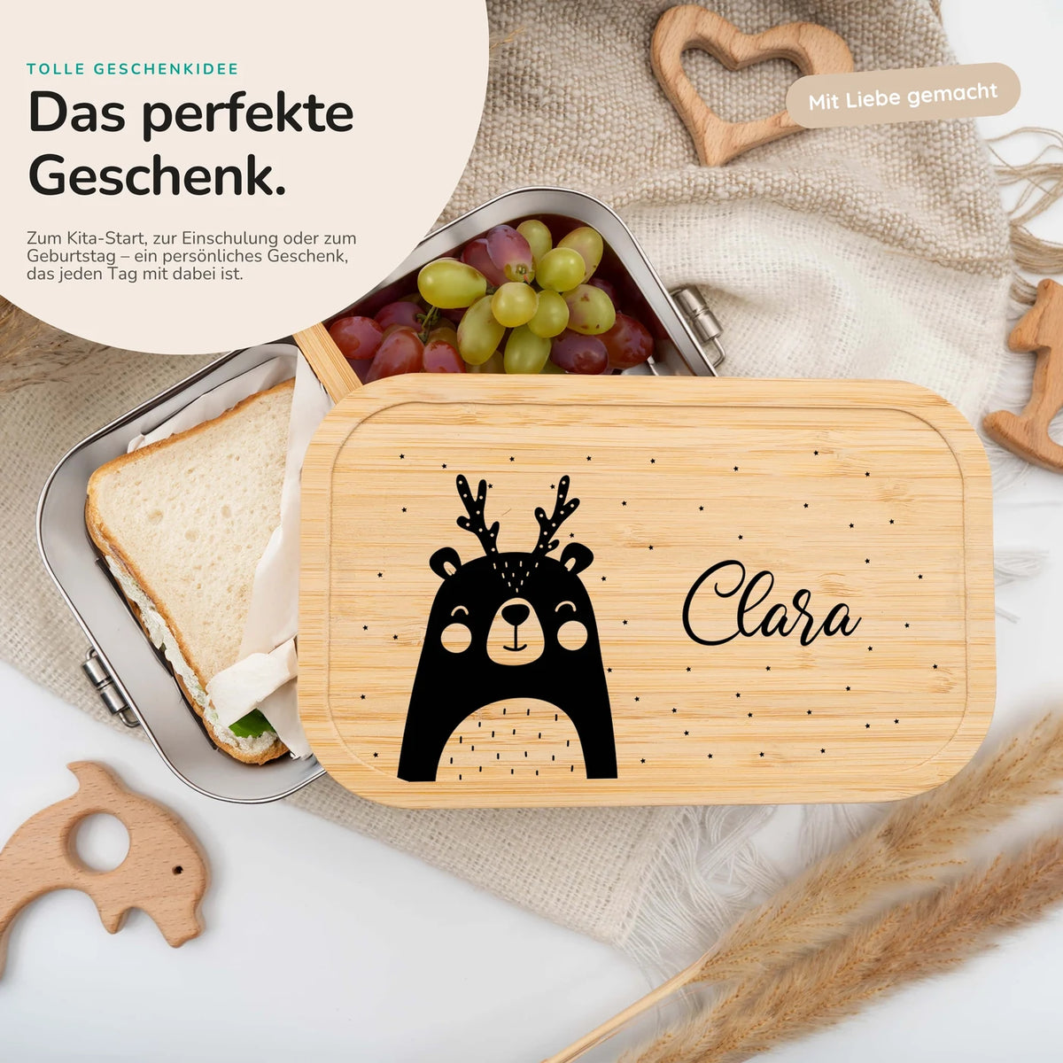 Brotdose personalisiert X-mas Bär