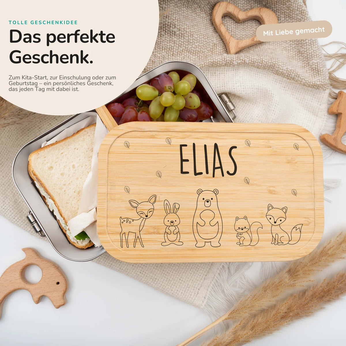 Brotdose personalisiert Waldtiere