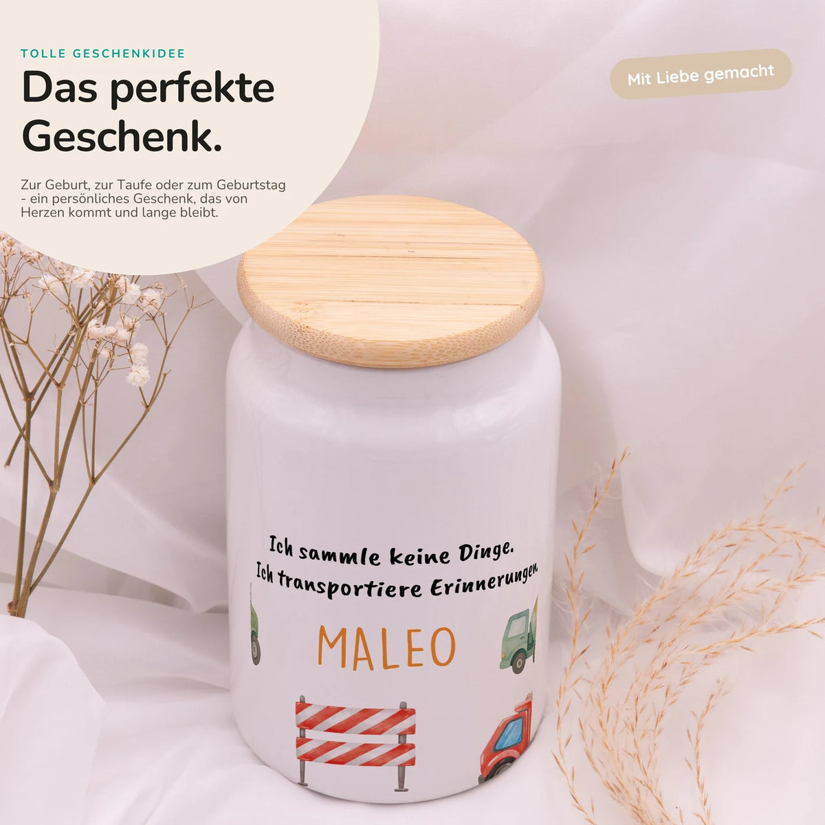 Personalisierbare Keksdose mit Name - Baustelle