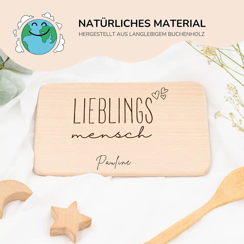 Frühstücksbrettchen Holz Lieblingsmensch Papa mit Gravur - Geschenk Vatertag