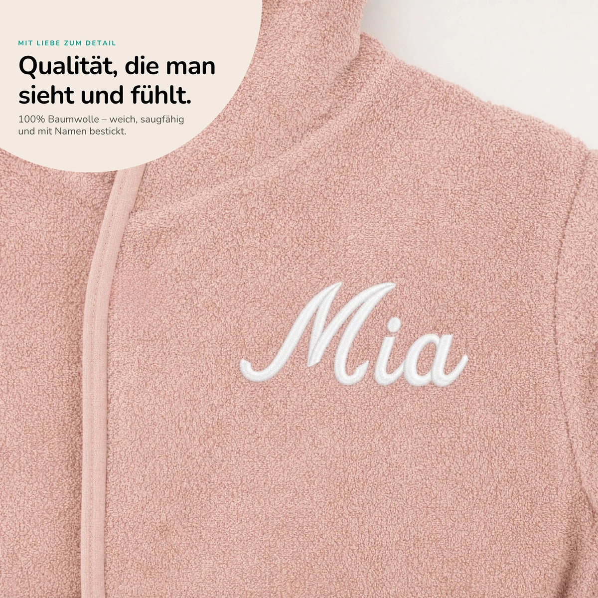 Kinderbademantel mit Namen Jollein Rose