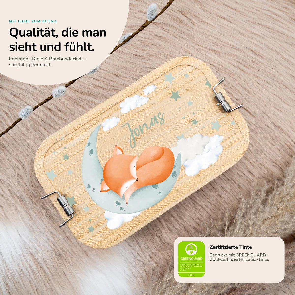 Brotdose Kinder personalisiert Baby Fuchs